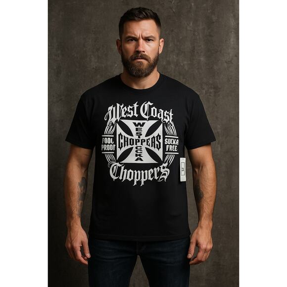 West Coast Choppers Mens 2XL Black Fool Proof Sucka Free Graphic NWOT T-Shirt - Picture 8 of 8